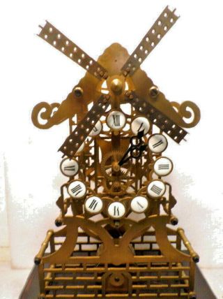 Rare Animated Windmill Fusee Skeleton Clock - - One Of A Kind
