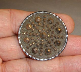 Antique Button With Cut Steels 1 3/8 "