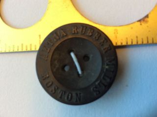 Rare Antique/vintage Button Aetna Rubber Mills Boston Button Sew Thru Uniform?