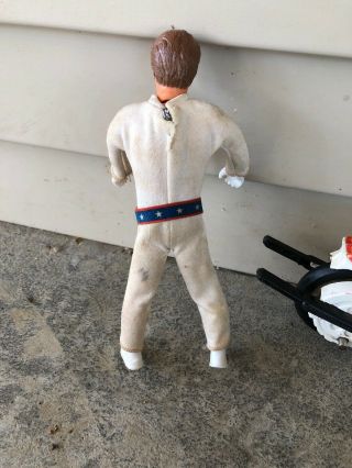 Vintage 1972 Ideal Evel Knievel doll & helmet Belt and Stunt Cycle Motorcycle 4