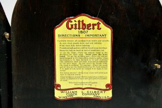 Antique Gilbert 1807 Mantel Clock Chimes On The Hour & Half Hour No Key 8
