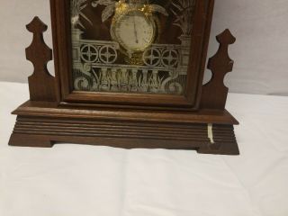 Antique Walnut Victorian ANSONIA Shelf Clock With Key. 7