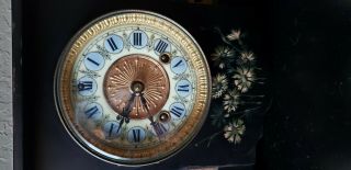 ANTIQUE ANSONIA ORNATE MANTLE CLOCK W/KEY 2