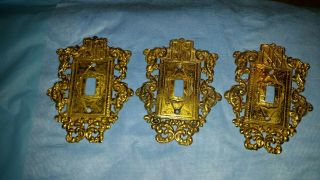 3 Virginia Metalcrafters 24 - 17 Brass Ornamental Switch Plate Cover
