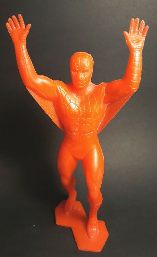Rare Vintage 1967 Spiderman Red - 7 " Marvel Action Figure Molded Plastic