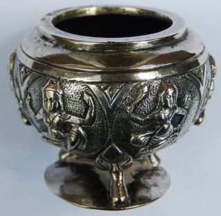 Antique Indian Solid Silver Salt Cellar (madras C1890)