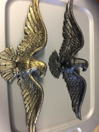 Antique Bronze Brass Cast Federal Eagle Door Knob Stop Wall Plate American Rare