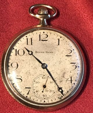 Vintage 1922 South Bend Pocket Watch 12 Size Running