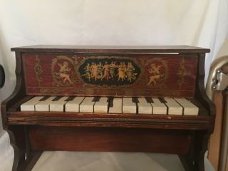Antique Early 1900 Schoenhut Miniature Wooden Childs Toy 12 Keys Piano