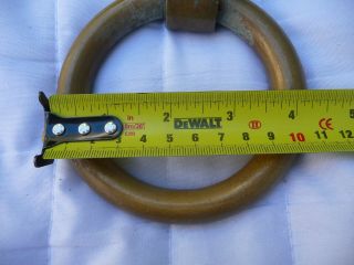 Vintage Large Brass Ring Door Knocker,  Strike Plate Architectural Hardware Old 7