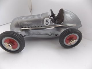 Schuco Studio Clockwork Silver Racing Car No 1050