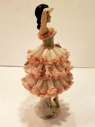 Antique Dresden Lace Ballerina Details PK Markings 2