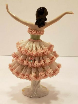 Antique Dresden Lace Ballerina Details PK Markings 3