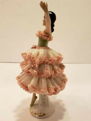 Antique Dresden Lace Ballerina Details PK Markings 4