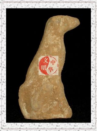 Vintage Qin Han Kingdom Noble Tomb Site 3color Pottery Man Friend Foo Dog Statue