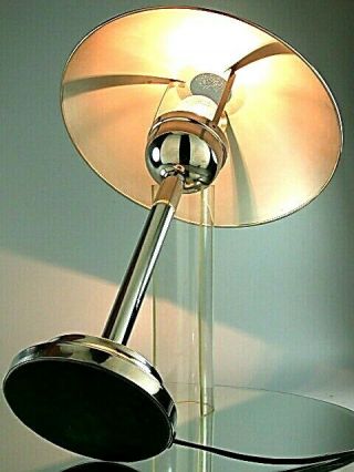 ART DECO BAUHAUS MODERNIST DESIGN TABLE LAMP DESK LIGHT CHROME REEDITION VINTAGE 6