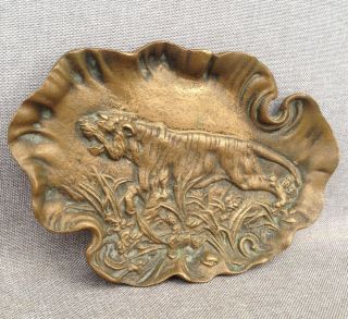 Antique French Ashtray Made Of Bronze Early 1900 " S Lion