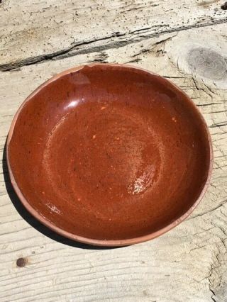 Redware Bowl Signed John Bell 19th Century Glazed