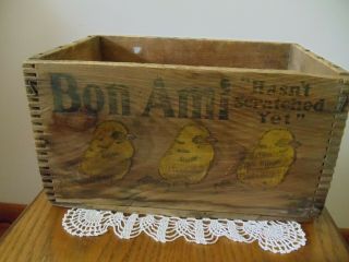 Vintage Antique Advertising Bon Ami Wooden Wood Crate Yellow Chicks