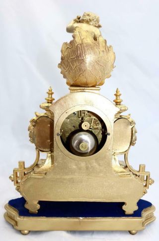 Antique French Mantle Clock Stunning Finish & Blue Sevres 8 Day Figural 10