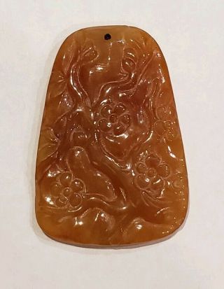Antique / Vintage Chinese Carved Jade Pendant 1 " 5/8 / 9.  9 Grams