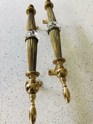 Large European Door Handle Knob Vintage Doorknob Pulls,  Push Handle Brass Crystal 2