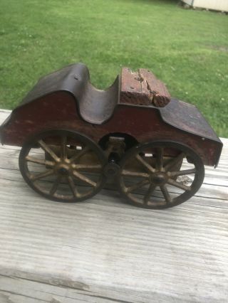 1890s - 1900 Clark Hill Climber Toy Mechanical Toy Tin Wood Metal Toy Cast Iron