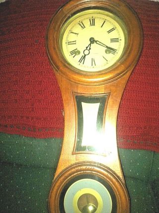 Antique Seth Thomas Banjo Wall Clock.  Needs A Clock Expert.  Tweek It To Life