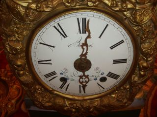 Antique 1880 ' s French Boisson a Castelnaud Morbier Wall Clock 11