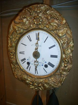 Antique 1880 ' s French Boisson a Castelnaud Morbier Wall Clock 2