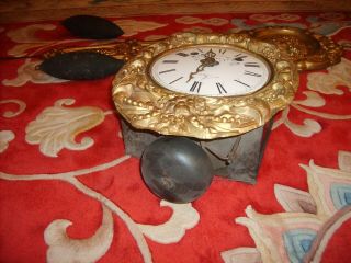 Antique 1880 ' s French Boisson a Castelnaud Morbier Wall Clock 4