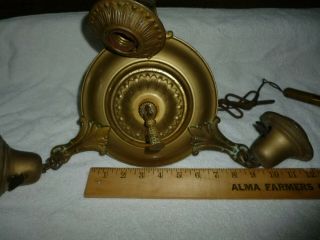 Antique Brass 3 Arm Pan Style Hanging Vintage Chandelier Bryant Light Fixture