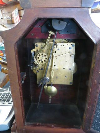 GUSTAV BECKER MANTLE CLOCK 1920 ' S WESTMINSTER CHIMES INLAID RUNS GOOD THREE KEY 5