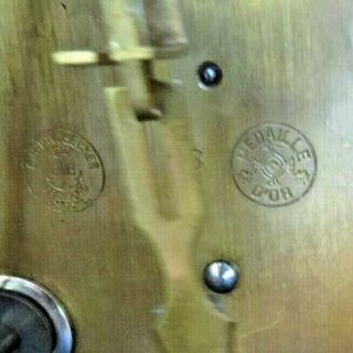 GUSTAV BECKER MANTLE CLOCK 1920 ' S WESTMINSTER CHIMES INLAID RUNS GOOD THREE KEY 6