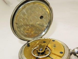 Waltham 18 sz Broadway Mod 1857 Coin Silver Pocket Watch 7