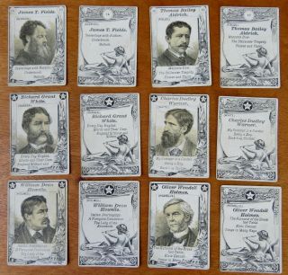 Antique1888 McLOUGHLIN BROTHERS Card Game IMPROVED STAR AUTHORS Complete PACK A 6