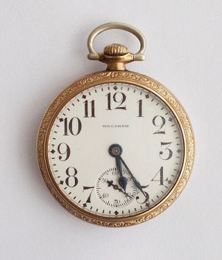 Antique Waltham Open Face Pocket Watch Still Runs