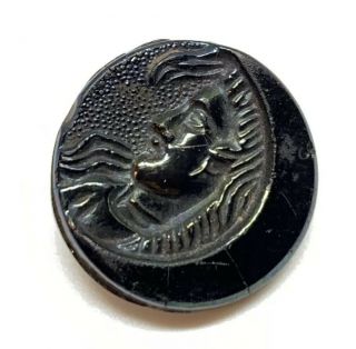 Rare - Selene - Goddess Of The Moon - Detailed Picture Button - Carnival Luster Glass