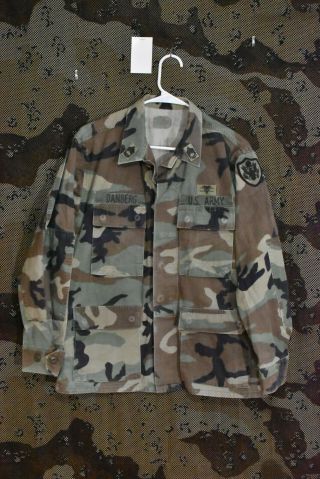 Us Army Medical Bdu M81 Woodland Camo Jacket,  Patched,  Size Small Short