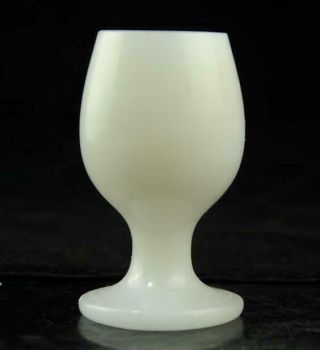 Chinese Old Hand - Made Natural White Jade Wine Glass A01