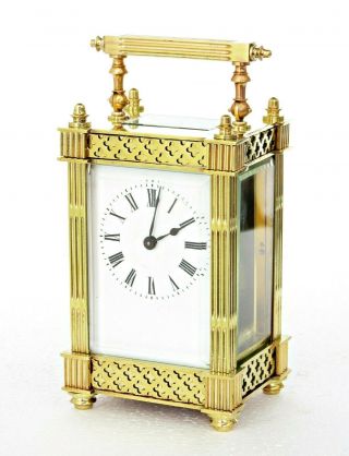 Antique French Carriage Clock,  Filigree Friezes,  Serviced