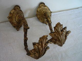 Matched Antique French Gilt Ormolu Curtain Tie Back Hooks Maker G H