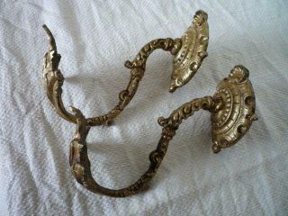 MATCHED ANTIQUE FRENCH GILT ORMOLU CURTAIN TIE BACK HOOKS MAKER G H 7