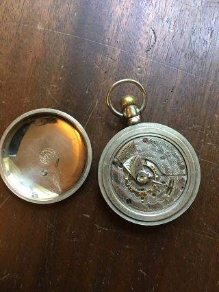 Elgin Rail Pocket Watch Silver Rode