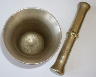 Antique Solid Brass Mortar & Pestle 5.  8 