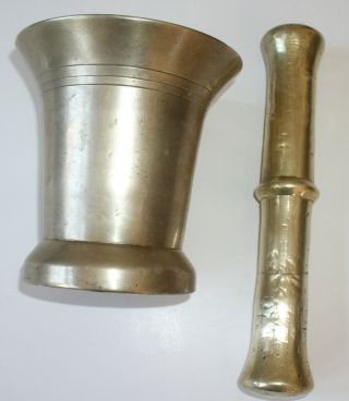 Antique Solid Brass Mortar & Pestle 5.  8 