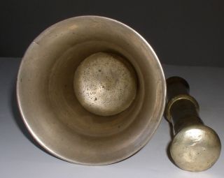 Antique Solid Brass Mortar & Pestle 5.  8 