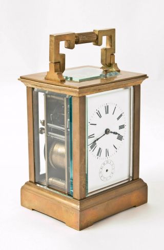 French Petite Sonnerie 1/4 hour repeating carriage clock 1890 2