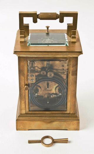 French Petite Sonnerie 1/4 hour repeating carriage clock 1890 4