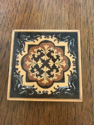 Vintage Italian Marquetry Inlaid Wooden Box C1950